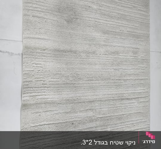 שטיח בהיר עם כתמים כהים על הרצפה